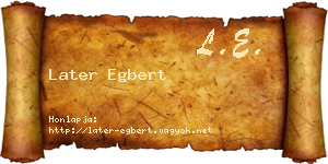Later Egbert névjegykártya